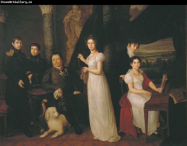 Vasily Tropinin Family portrait of counts Morkovs,